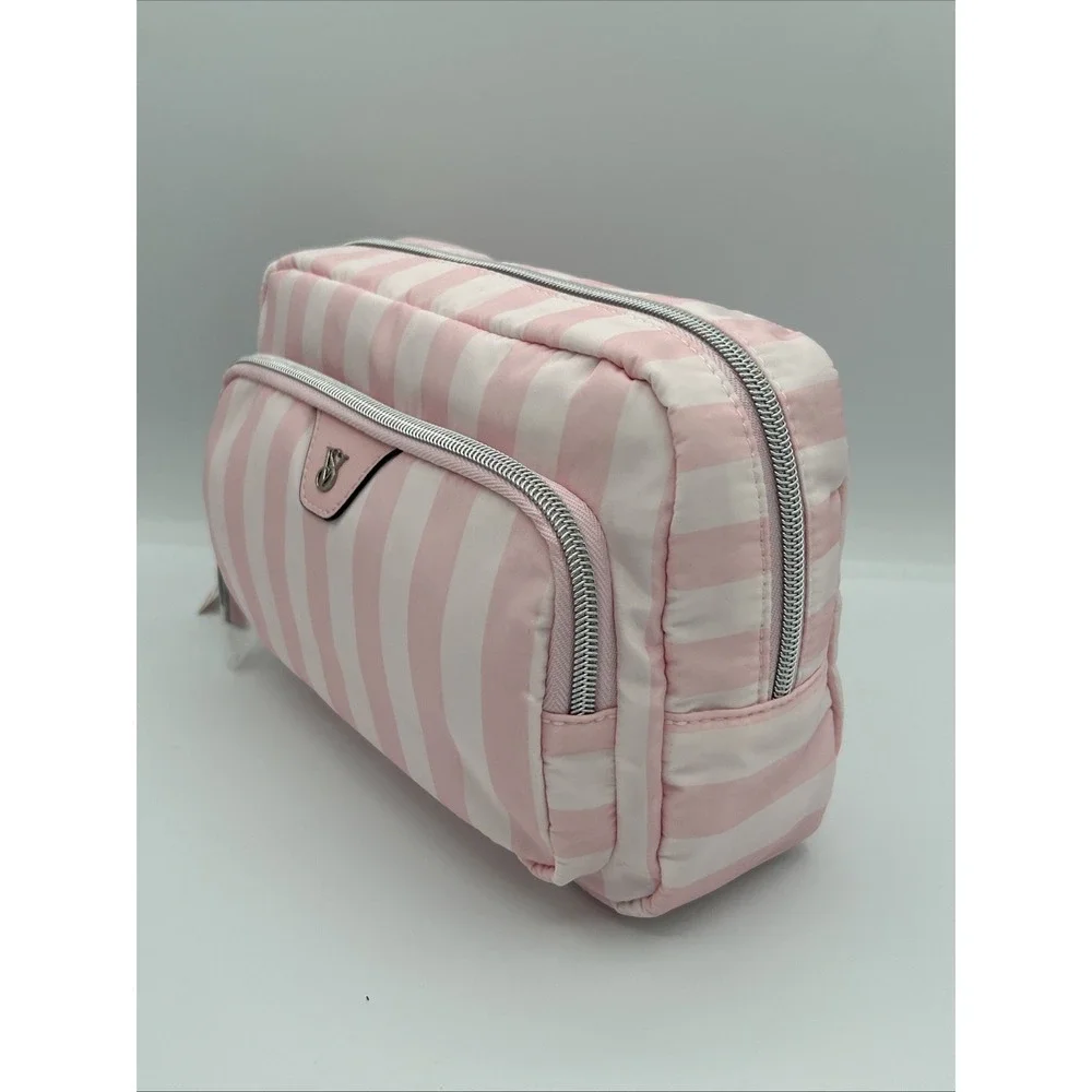Victoria's Secret Heritage Stripe Travel Makeup Pouch Toiletry Bag Logo NWT